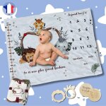 Tianyi - couverture etape bébé - coffret cadeau naissance fille garçon - tapis mois bebe en français ... Tianyi - couverture etape bébé - coffret cadeau naissance fille garçon - tapis mois bebe en français ...