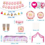 Tianyi - décorations de fête de princesse fournitures d'anniversaire pour filles, comprend assiette, ... Tianyi - décorations de fête de princesse fournitures d'anniversaire pour filles, comprend assiette, ...