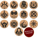 Tianyi - dessous de verre dnd en lige - ensemble de 12 sous de verre avec icne + 1 matre du jeu - ...