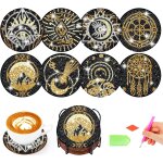 Tianyi - dessous de verre de peinture diamant avec support dimond painting - ides cadeaux pour filles ...