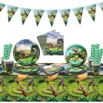 Tianyi - dinosaur party ornement - comprend dinosaure serviette en carton, tasse, dinosaure nappe, bébé ... Tianyi - dinosaur party ornement - comprend dinosaure serviette en carton, tasse, dinosaure nappe, bébé ...