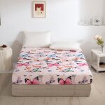 Tianyi - drap - housse 100 x 200 cm - motif papillons - avec elastique - pour lit d'enfant, fille et ...