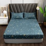 Tianyi - drap - housse 140 x 200 cm - motif etoile bleue et lune - en microfibre super douce - pour enfants ...