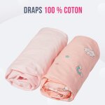Tianyi - drap housse cododo bebe 2 pices 100% coton + 1 alse protg certifi oeko - tex compatible ...