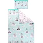Tianyi - ensemble de linge de lit pour enfants 2 pices, bb animaux gris / vert, 135x100 cm
