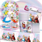 Tianyi - ensemble de vaisselle d'anniversaire princesse, alice décorations et accessoires de fête pour ... Tianyi - ensemble de vaisselle d'anniversaire princesse, alice décorations et accessoires de fête pour ...