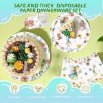 Tianyi - ensemble de vaisselle de fête pour 10 invités - 50 pièces d'assiettes en carton de 22, 4 cm ... Tianyi - ensemble de vaisselle de fête pour 10 invités - 50 pièces d'assiettes en carton de 22, 4 cm ...