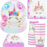 Tianyi - ensemble de vaisselle de fte licorne - 40 pices - dcoration de fte d'anniversaire licorne ...