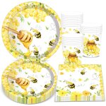 Tianyi - ensemble de vaisselle en forme d'abeille pour enfants, vaisselle jetable sur le thème des abeilles, ... Tianyi - ensemble de vaisselle en forme d'abeille pour enfants, vaisselle jetable sur le thème des abeilles, ...