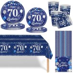 Tianyi - ensemble de vaisselle jetable  happy birthday , assiettes en carton, gobelets, serviettes, ...