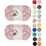 Tianyi - fil chenille pour tricoter, soft chunky laine chenille fluffy, velvet laine chenille crochet ...