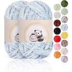 Tianyi - fil chenille pour tricoter, soft laine chenille fluffy, laine chenille crochet moelleuse pour ...