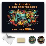 Tianyi - kit créatif premium de 10 cartes d'invitation anniversaire à gratter thème jeux vidéo en français: ... Tianyi - kit créatif premium de 10 cartes d'invitation anniversaire à gratter thème jeux vidéo en français: ...
