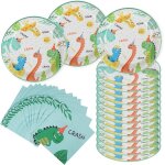 Tianyi - kit de fte d'anniversaire dinosaure, 32 pices de dcoration d'anniversaire dinosaures ¿ 16 ...