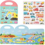 Tianyi - livre d'autocollants, gommettes repositionnables, reutilisable activite enfant autocollant, ...