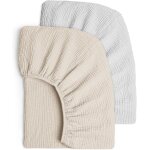 Tianyi - lulumoon lot de 2 draps housses en mousseline de coton pour enfant, alese 60x120 cm lit bébé ... Tianyi - lulumoon lot de 2 draps housses en mousseline de coton pour enfant, alese 60x120 cm lit bébé ...