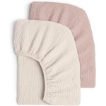 Tianyi - lulumoon lot de 2 draps housses en mousseline de coton pour enfant, alese 60x120 cm lit bébé ... Tianyi - lulumoon lot de 2 draps housses en mousseline de coton pour enfant, alese 60x120 cm lit bébé ...