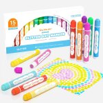 Tianyi - marqueur a point lavable, 15 couleurs paillettes dot marker, feutre enfant non toxique, bingo ...