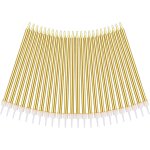 Tianyi - mtallique bougie, longue minces gold bougies d'anniversaire avec support, bougies de gteau ...