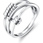 Tianyi - milacolato bague femme homme argent, bagues anti stress femme homme argent perle anneau fidget ... Tianyi - milacolato bague femme homme argent, bagues anti stress femme homme argent perle anneau fidget ...