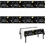 Tianyi - nappe d'anniversaire, 2 pièces nappe de fête noir et or, couvertures de table jetables, nappes ... Tianyi - nappe d'anniversaire, 2 pièces nappe de fête noir et or, couvertures de table jetables, nappes ...