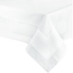 Tianyi - nappe de table 2 couches 100% coton, 130x190 cm, blanche.
