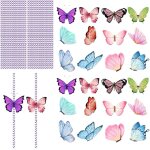 Tianyi - paille en papier, 24 pcs 3d pailles colores pailles a rayures colores pailles en papier libellules ...
