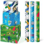 Tianyi - papier cadeau football - 3 rouleaux de papier cadeau sport pour enfants dcoration de fte d'annivers ...