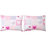 Tianyi - - patchwork c?urs et papillons - rose et lilas - paire de taies d`oreiller (extra) - 50cm x ... Tianyi - - patchwork c?urs et papillons - rose et lilas - paire de taies d`oreiller (extra) - 50cm x ...