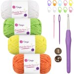 Tianyi - pelote de laine chenille epaisse - 4 x 50 g - pelucheux - pelucheux avec crochet de 5 mm - idal ...