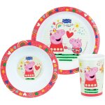 Tianyi - peppa pig ensemble repas compose d'une assiette plate  22 cm, d'une assiette creuse  16 cm ...