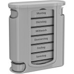 Tianyi - pilulier pour 7 jours, avec 4 compartiments par jour, en plastique sans bpa, gris