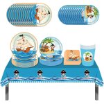 Tianyi - pirate anniversaire vaisselle, pirate party vaisselle pour 16 invits, avec bannires assiettes ...