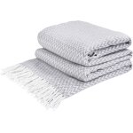 Tianyi - plaid coton - couverture pour canape lit fauteuil, couvertures 1 et 2 personnes, jete grande ...