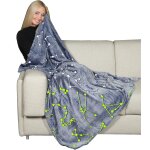 Tianyi - plaid glow constellations, polyester, bleu / gris, 130x150 cm Tianyi - plaid glow constellations, polyester, bleu / gris, 130x150 cm