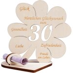 Tianyi - plaque d'anniversaire en bois - trfle porte - bonheur - cadeau en argent - 30 ans - cadeau ...