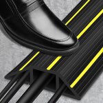 Tianyi - protection de cble de sol, cache - cble de sol de 2 m, noir avec lignes d'avertissement jaunes, ...