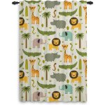 Tianyi - rideaux safari pour chambre de bb dessin anim animal jungle fort girafe lion rideau chambre ...