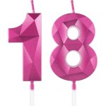 Tianyi - rose rouge bougies d'anniversaire en forme de chiffre 18, 3d bougies rouge décoration de gâteau, ... Tianyi - rose rouge bougies d'anniversaire en forme de chiffre 18, 3d bougies rouge décoration de gâteau, ...