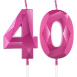 Tianyi - rose rouge bougies d'anniversaire en forme de chiffre 40, 3d bougies rouge décoration de gâteau, ... Tianyi - rose rouge bougies d'anniversaire en forme de chiffre 40, 3d bougies rouge décoration de gâteau, ...