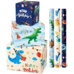 Tianyi - rouleaux de papier cadeau dinosaure - 3 rouleaux de papier cadeau dinosaure bleu pour enfants ... Tianyi - rouleaux de papier cadeau dinosaure - 3 rouleaux de papier cadeau dinosaure bleu pour enfants ...