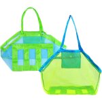 Tianyi - sac plage jouet en maill 2 pice 45x35x45cm grand sac rangement jouet plage vert 1 pice + bleus ...