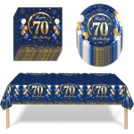 Tianyi - service de table pour fte d'anniversaire 70 ans, lot de 16 avec assiettes, nappes et serviettes, ...