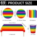 Tianyi - service de table de fête arc - en - ciel de 69 pièces ¿ kit de vaisselle arc - en - ciel pour ... Tianyi - service de table de fête arc - en - ciel de 69 pièces ¿ kit de vaisselle arc - en - ciel pour ...