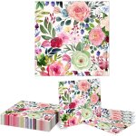 Tianyi - serviettes en papier a motifs de fleurs aquarelle, 20 pices serviettes fleurs pour djeuner, ...