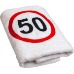 Tianyi - serviette de toilette pour 50e anniversaire avec panneau de signalisation brod pour homme et ...