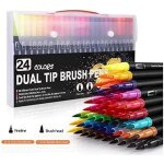 Tianyi - stylo - feutre a double tte de brosse 24 couleurs, marqueur de grande capacit, stylo dencre, ...