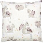 Tianyi - taies d'oreillers dcoratives pour enfant, dino / ourson / marron / jaune, 80 x 80 cm