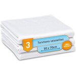 Tianyi - torchons vaisselles en microfibre, 3 pièces (50x70cm, blanc) Tianyi - torchons vaisselles en microfibre, 3 pièces (50x70cm, blanc)