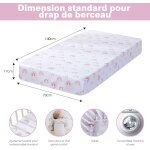 Tianyi - u2013lot de 3 draps housse bb 70x140 cm, microfibre polyester douce certifie oeko - tex, ...